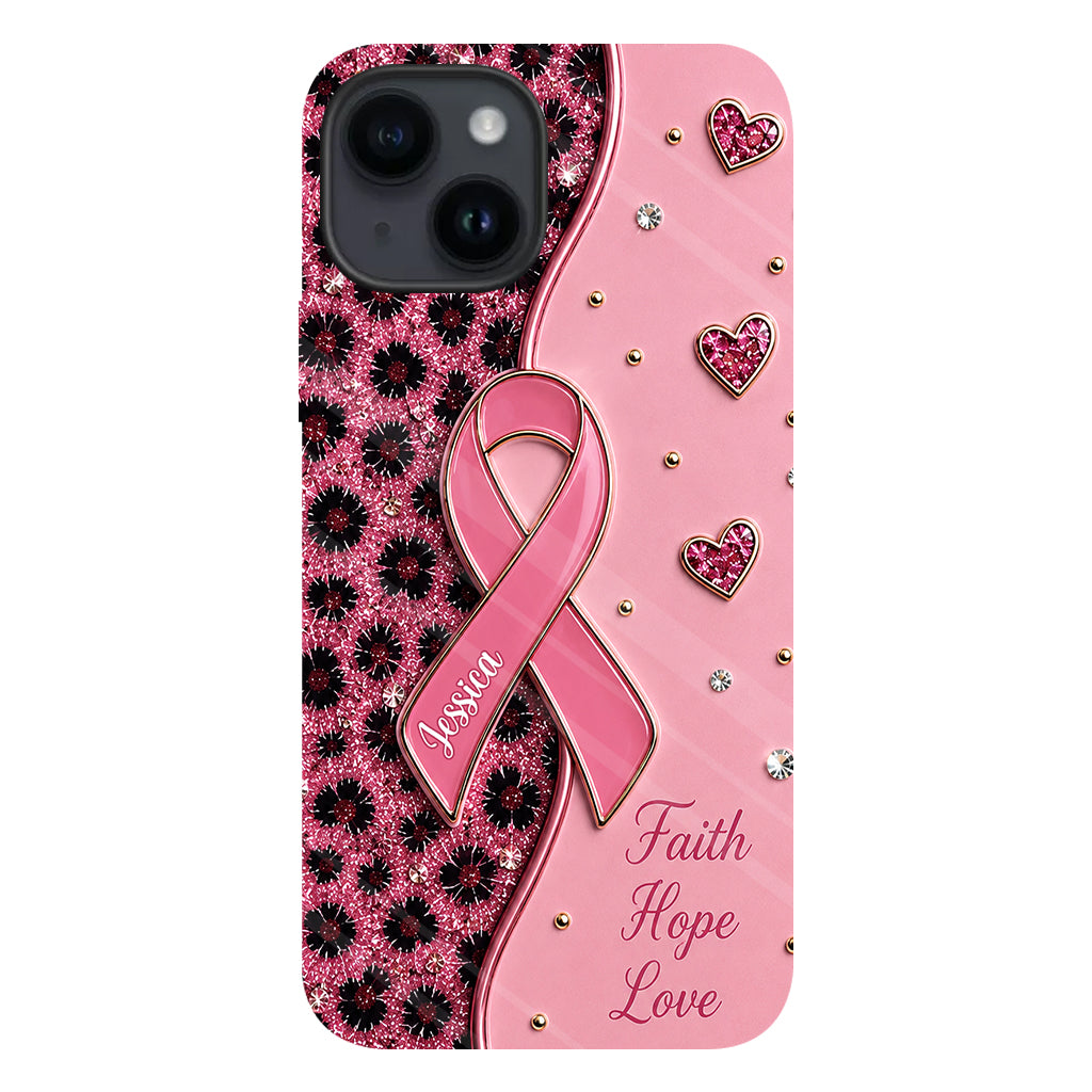 Pink Ribbon - Personalized Breast Cancer Awareness Full Print Phone Case