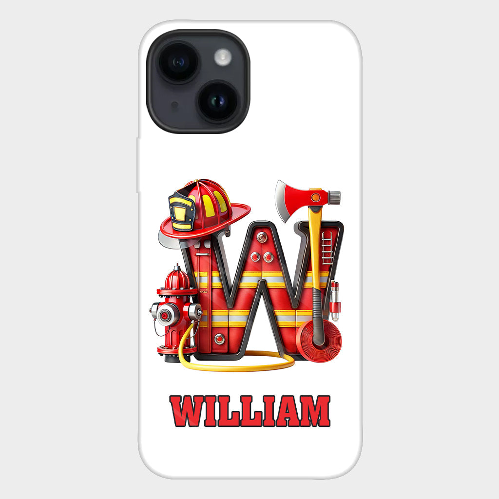 Alphabet Firefighter - Personalized Firefighter Full Print Phone Case