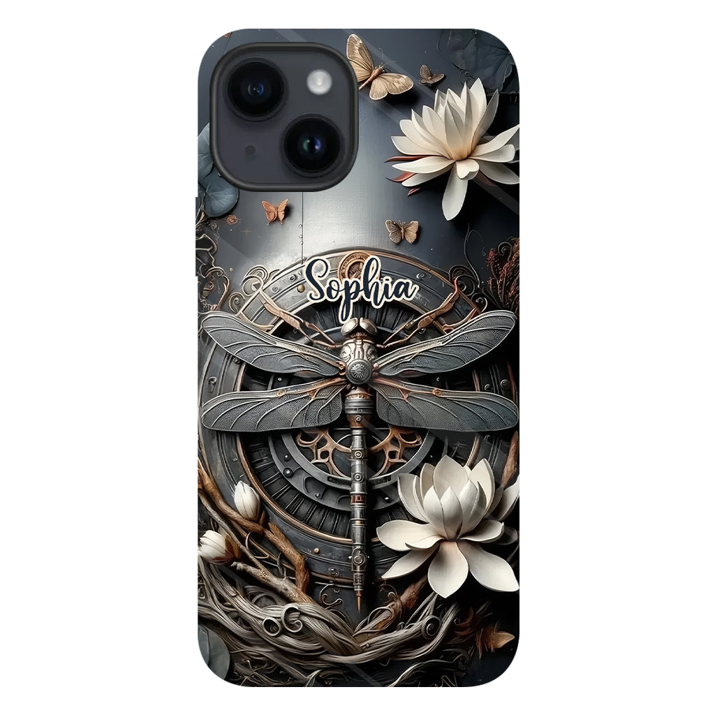 Coque de téléphone personnalisée Libellule noire - Motif libellule intégral