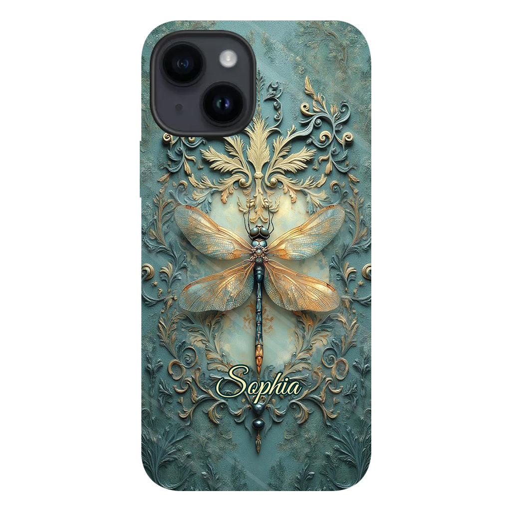 Superbe coque de téléphone personnalisée avec motif libellule - Motif libellule intégral