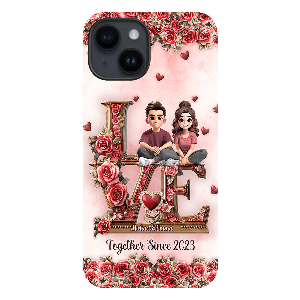 I Love You Forever - Personalized Couple Full Print Phone Case