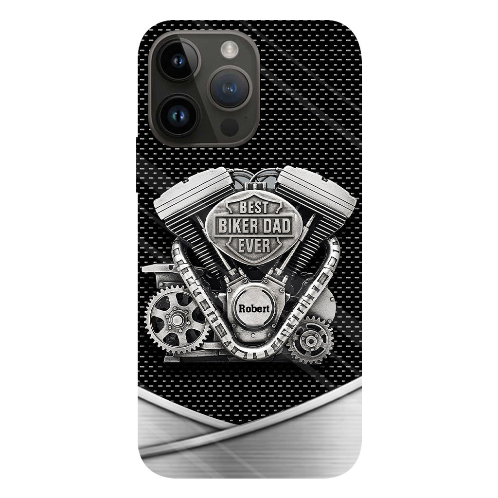 Meilleur papa du monde - Coque de téléphone personnalisée avec motif motard