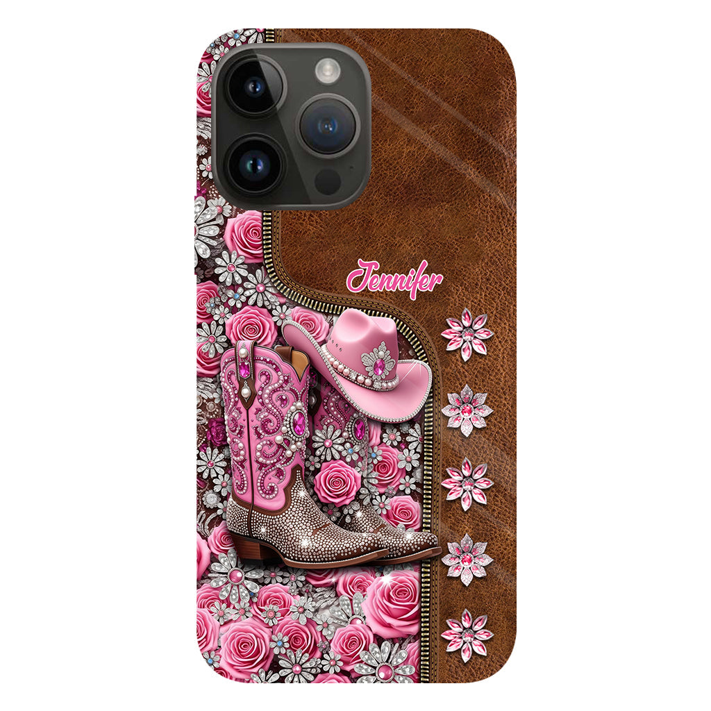 Wunderschöne Cowboystiefel - Personalisierte Handyhülle mit Cowgirl-Vollprint