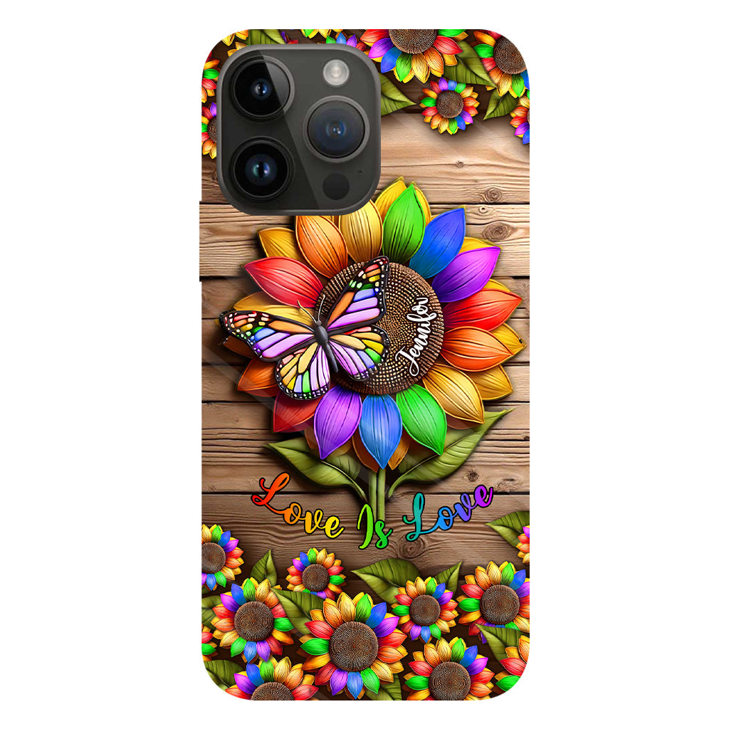 L'amour c'est l'amour - Coque de téléphone personnalisée avec imprimé intégral en soutien à la communauté LGBT