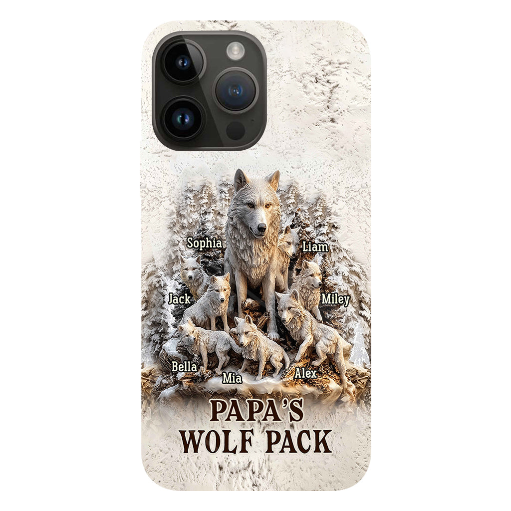 Papa's Wolf Pack - Personalized Father Full Print Phone Case