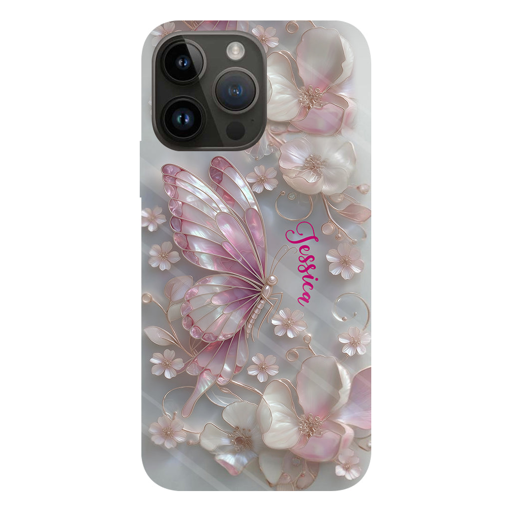 Coque de téléphone personnalisée avec motif papillons « J’adore les papillons »