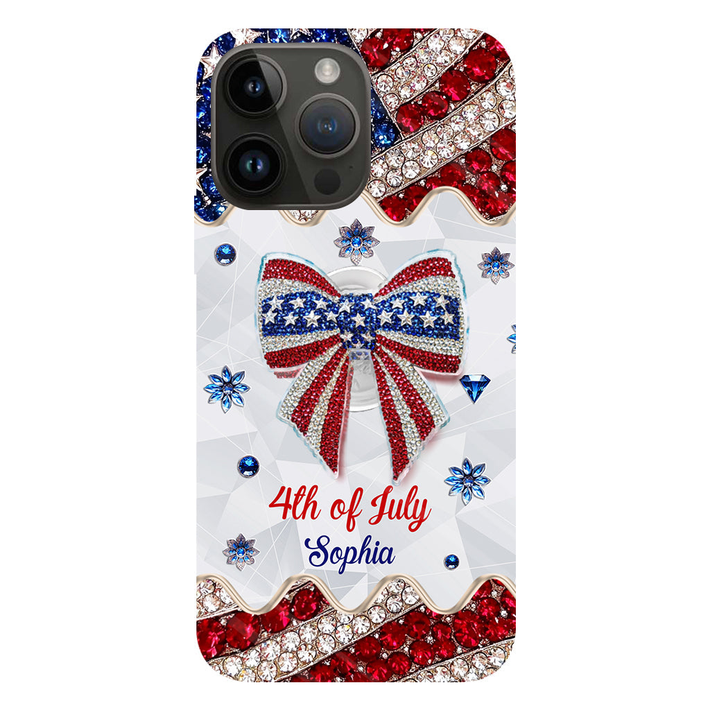 Fête de l'Indépendance - Coque de téléphone et support personnalisés avec impression intégrale pour la fête nationale américaine (4 juillet).
