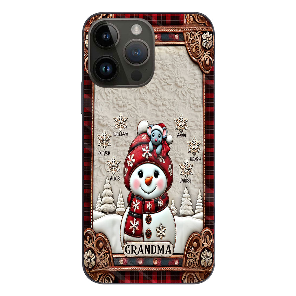 Grandma Snowman Christmas - Personalized Grandma Phone Case