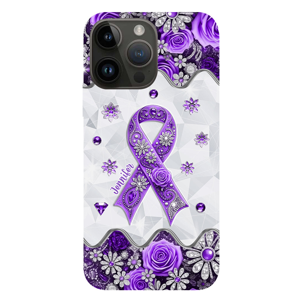Sensibilisation au cancer - Coque de téléphone personnalisée avec impression intégrale sur la sensibilisation au cancer du pancréas
