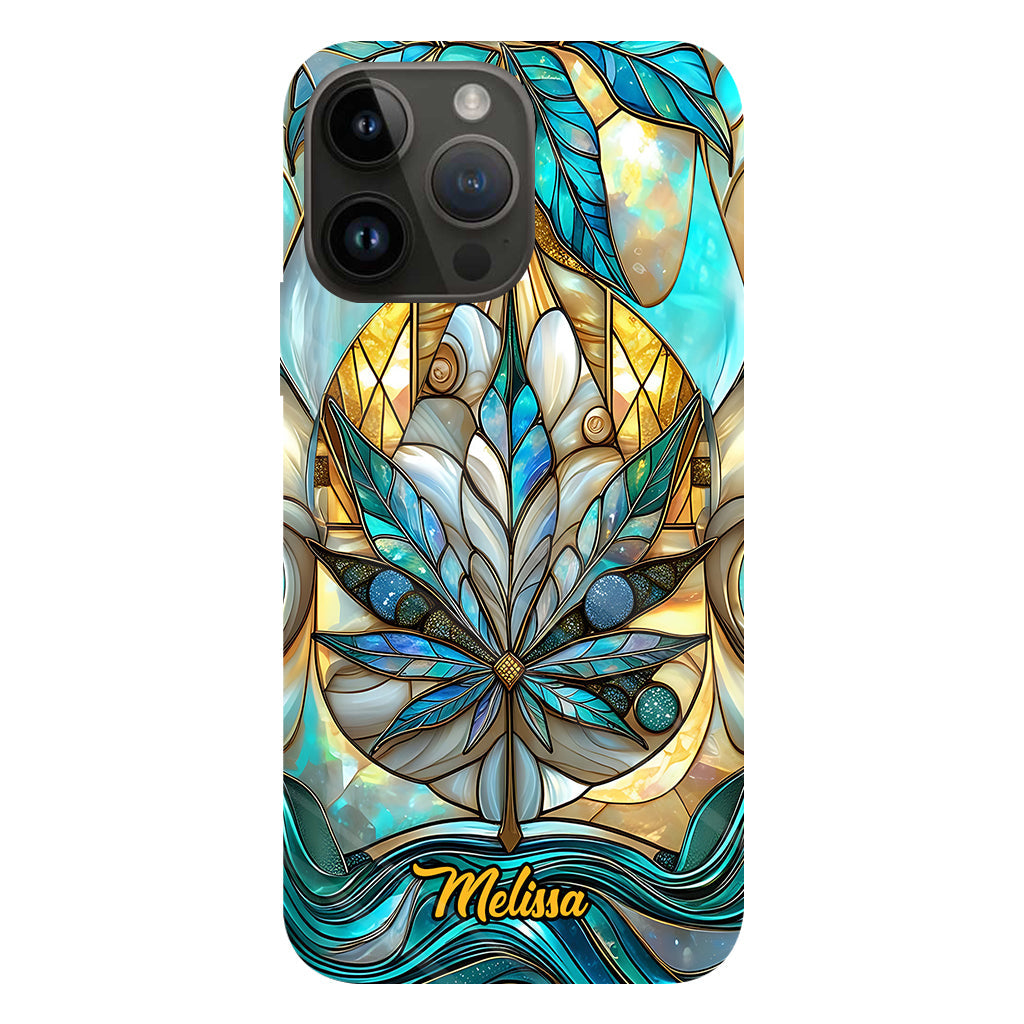 Superbe coque de téléphone personnalisée avec motif feuille et cannabis