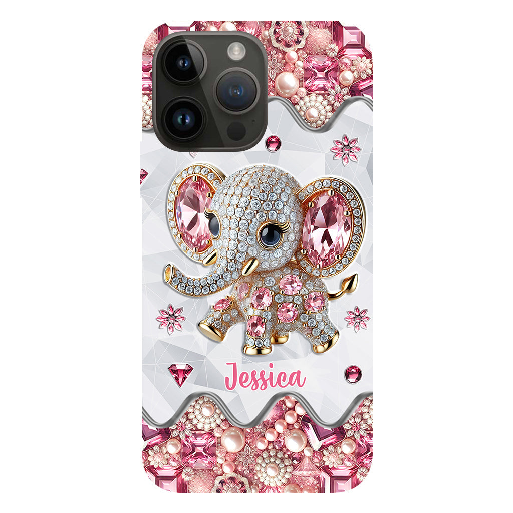 Une fille qui aime les éléphants - Coque de téléphone personnalisée avec imprimé éléphant