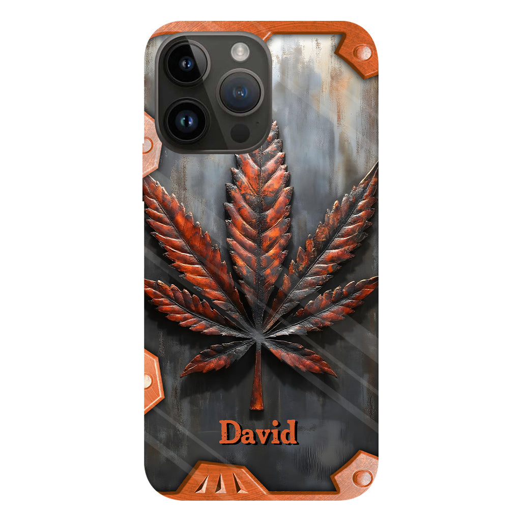 Superbe coque de téléphone personnalisée avec motif feuille et cannabis