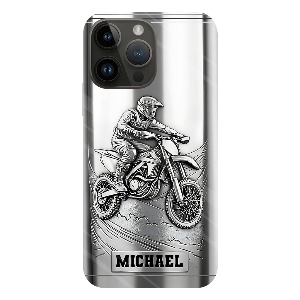 Metalic Dirt Bike/ Motocross - Personalized Dirt Bike Full Print Phone Case