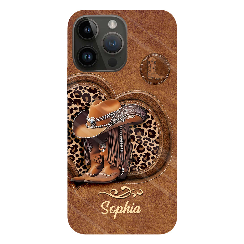 Cowgirl-Stiefel – Personalisierte Handyhülle mit Cowgirl-Vollprint