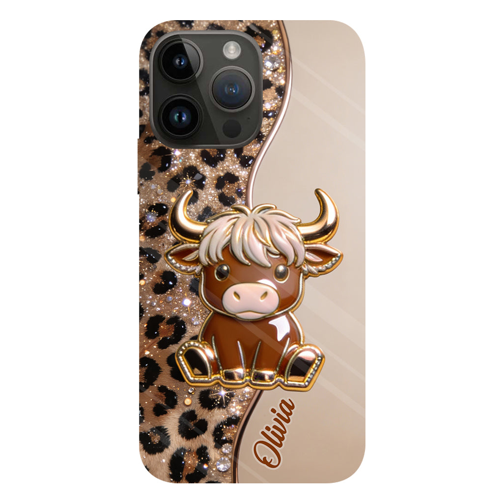 Love Highland Cows - Personalized Highland Cow Full Print Phone Case