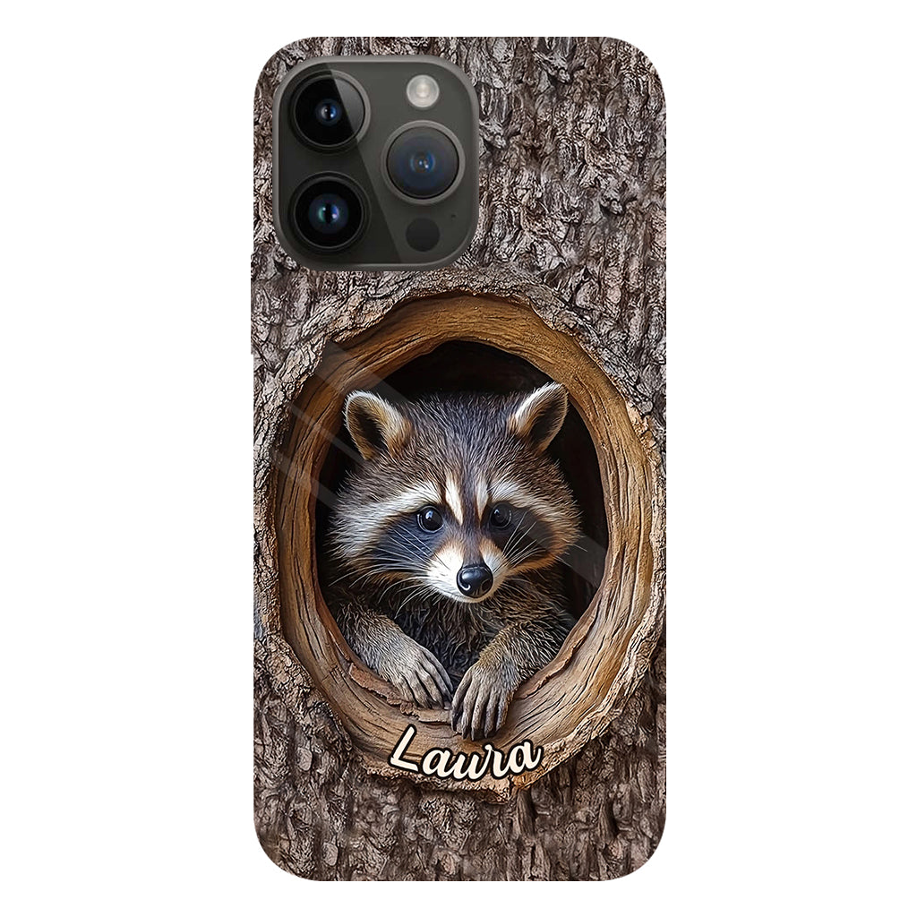 Adorable raton laveur - Coque de téléphone personnalisée avec motif raton laveur intégral