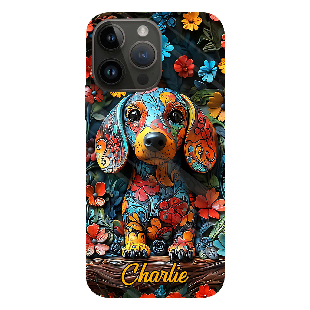 Love Dachshund - Personalized Dog Full Print Phone Case