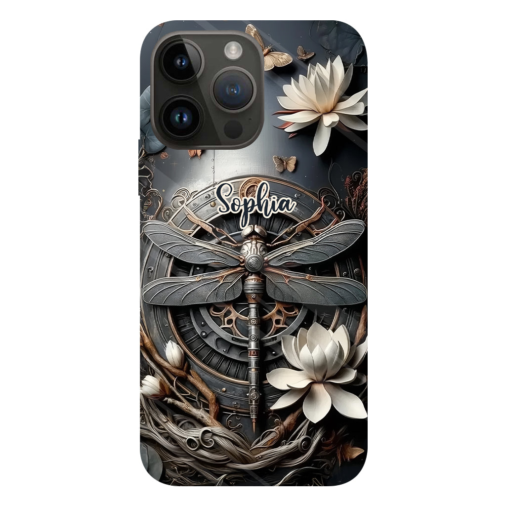 Coque de téléphone personnalisée Libellule noire - Motif libellule intégral