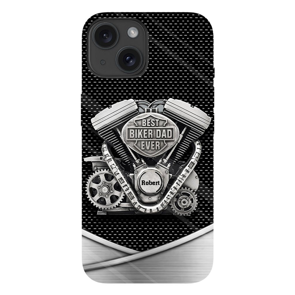 Meilleur papa du monde - Coque de téléphone personnalisée avec motif motard