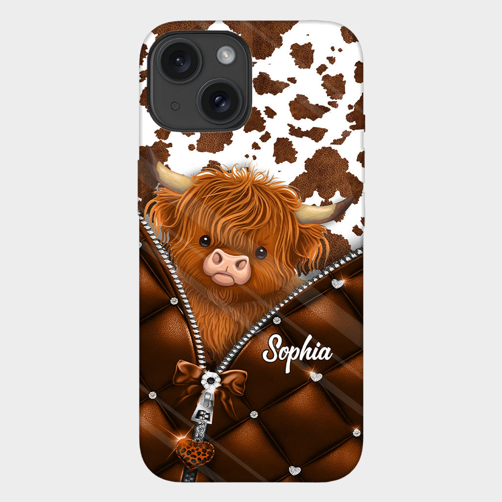 Cute Highland Cow - Personalized Highland Cow Full Print Phone Case