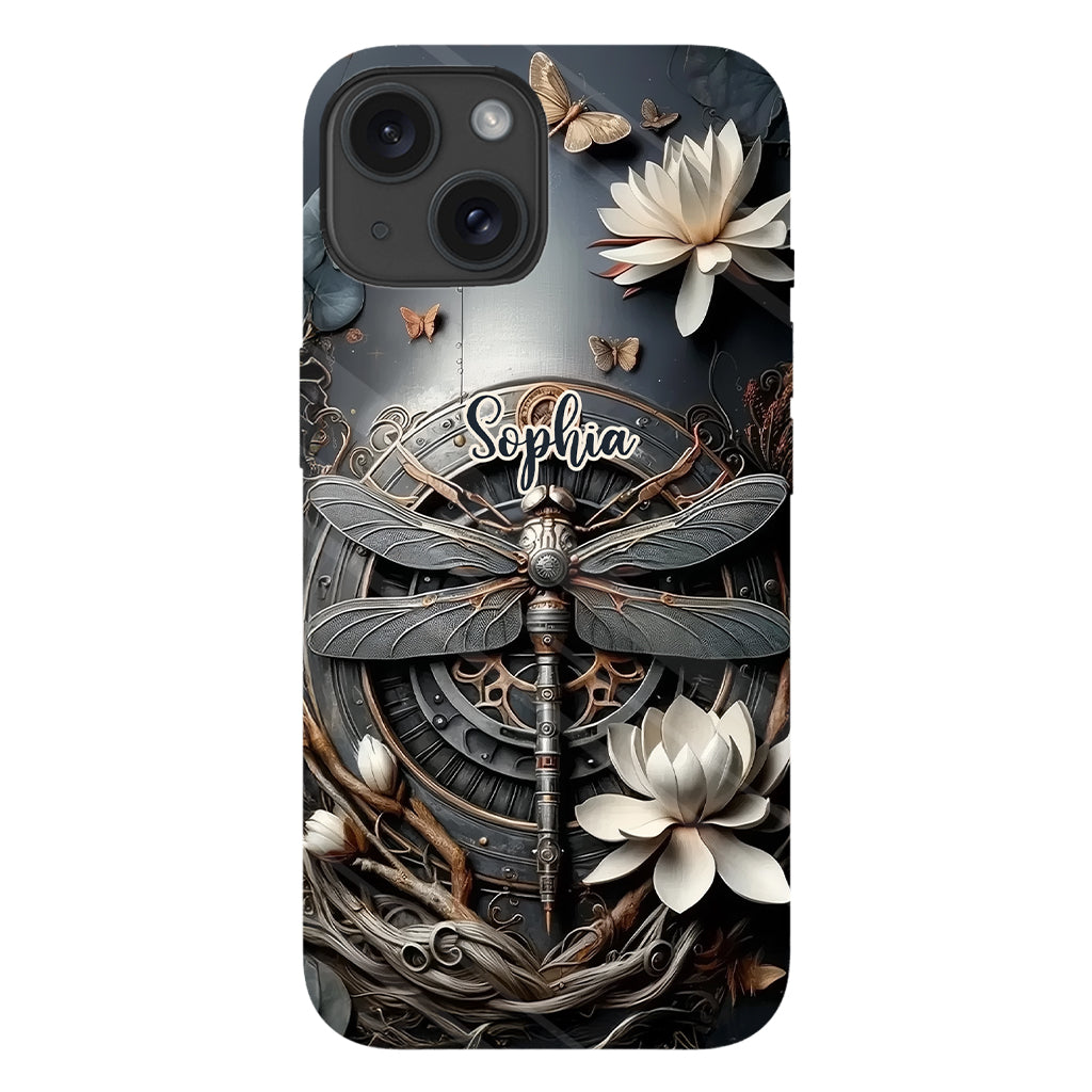 Coque de téléphone personnalisée Libellule noire - Motif libellule intégral