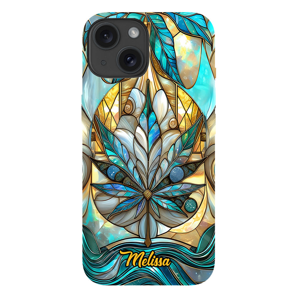Superbe coque de téléphone personnalisée avec motif feuille et cannabis