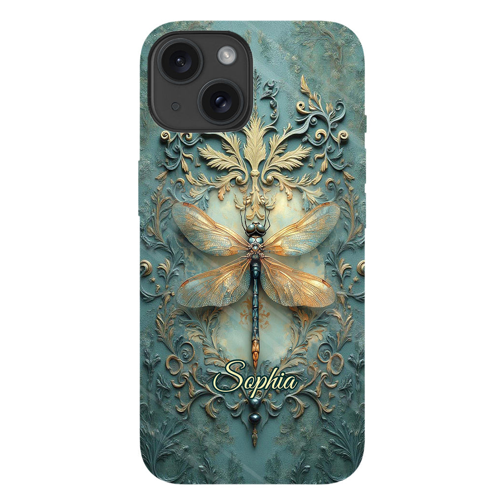 Superbe coque de téléphone personnalisée avec motif libellule - Motif libellule intégral