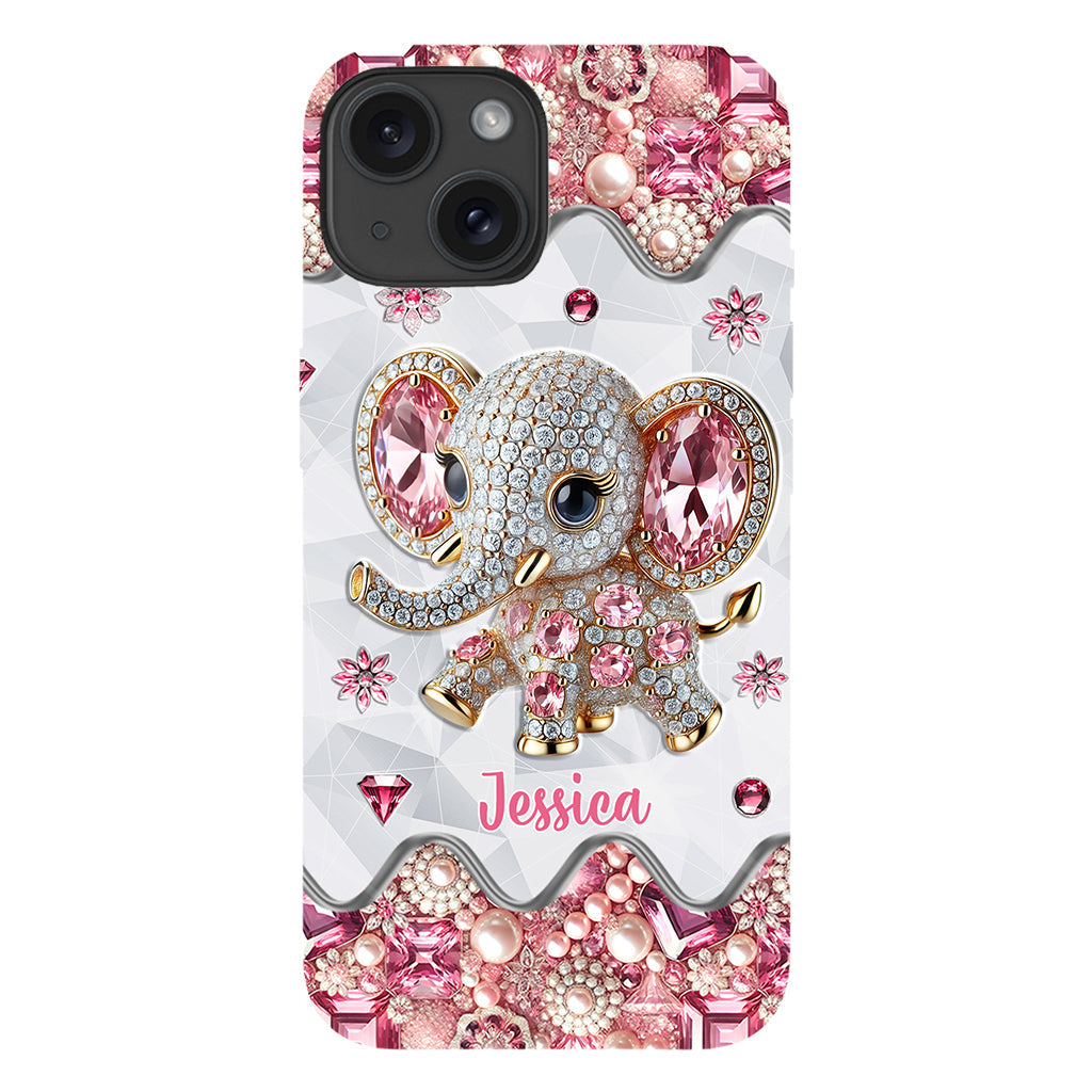 Une fille qui aime les éléphants - Coque de téléphone personnalisée avec imprimé éléphant