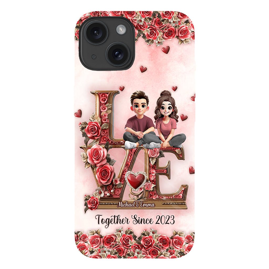 I Love You Forever - Personalized Couple Full Print Phone Case