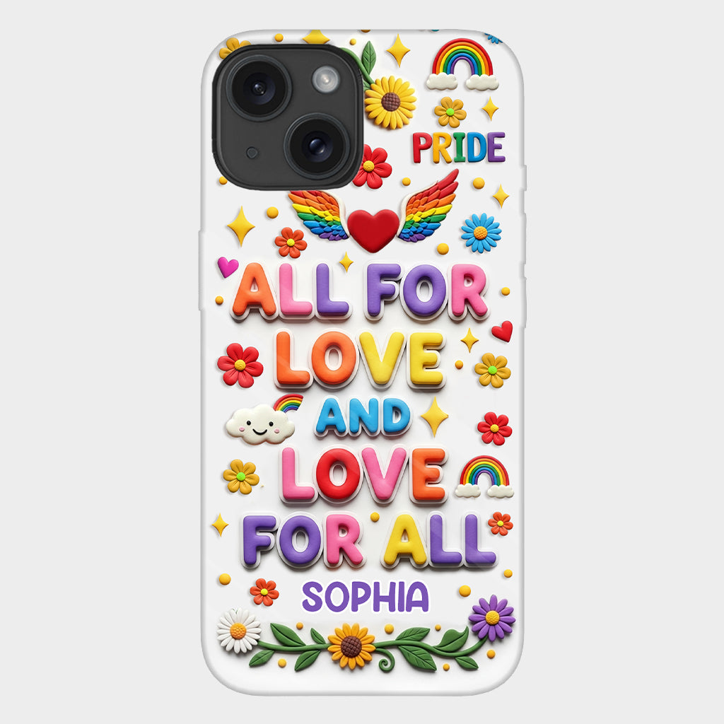 Tout pour l'amour et l'amour pour tous - Coque de téléphone personnalisée avec imprimé intégral en soutien LGBT