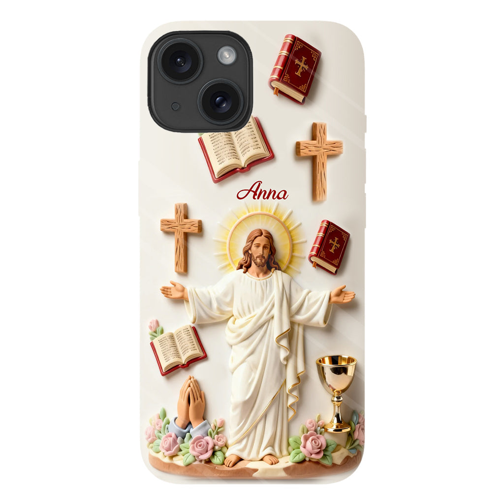 La foi plutôt que la peur - Coque de téléphone personnalisée avec impression chrétienne intégrale