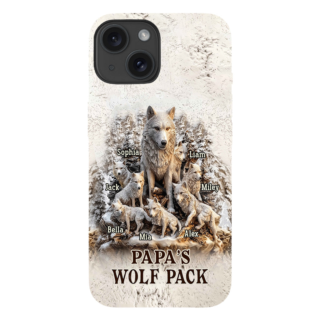 Papa's Wolf Pack - Personalized Father Full Print Phone Case