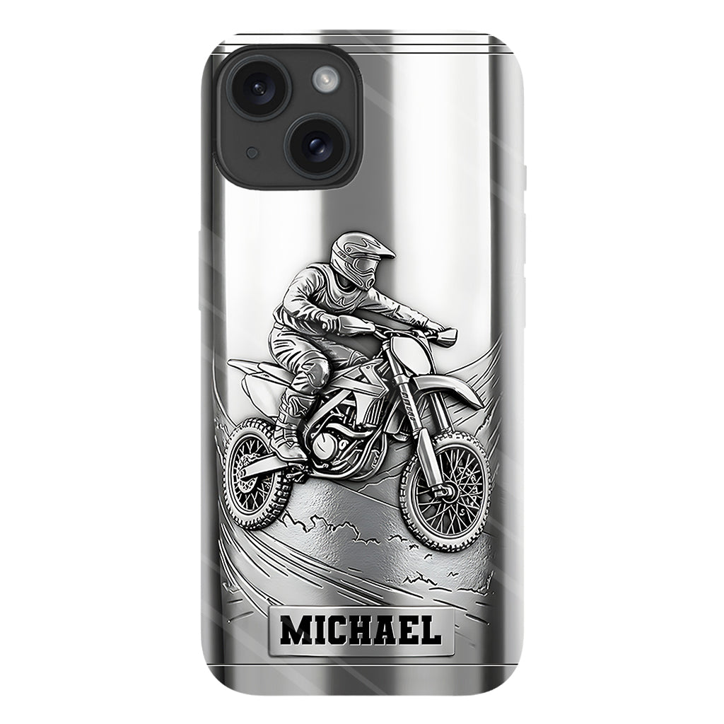 Metalic Dirt Bike/ Motocross - Personalized Dirt Bike Full Print Phone Case