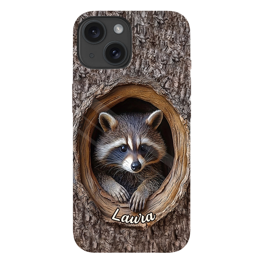 Adorable raton laveur - Coque de téléphone personnalisée avec motif raton laveur intégral
