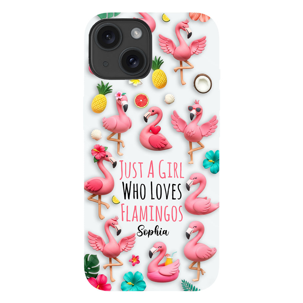 Coque de téléphone personnalisée « Flamants roses » avec motif intégral flamants roses