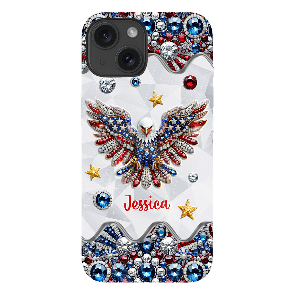Coque de téléphone personnalisée avec aigle à tête blanche et motif patriotique