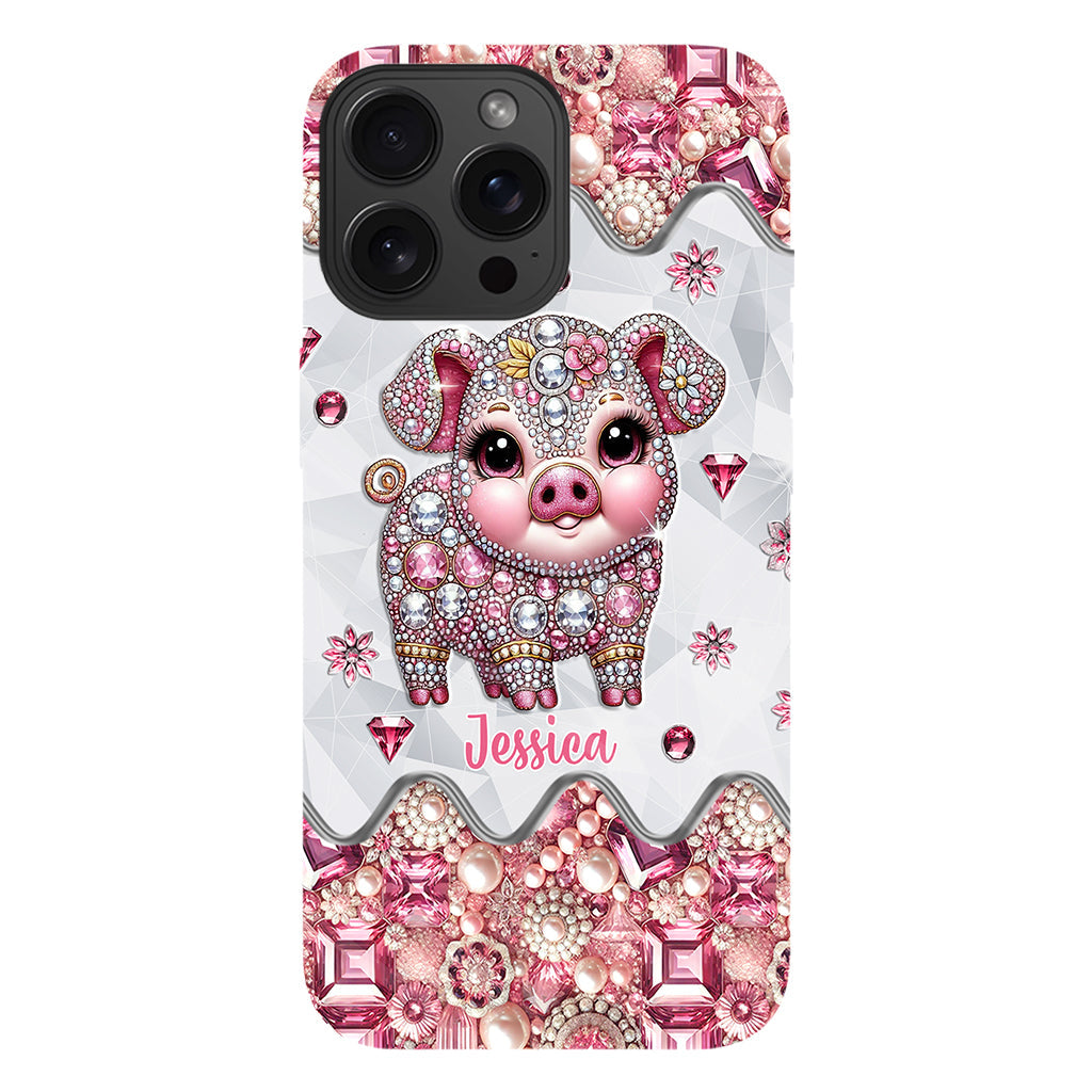 Coque de téléphone personnalisée pour amoureux des cochons - Mignon Cochon - Impression intégrale