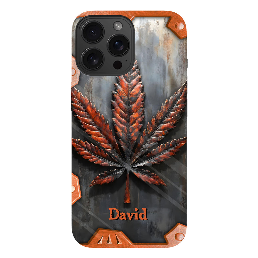 Superbe coque de téléphone personnalisée avec motif feuille et cannabis