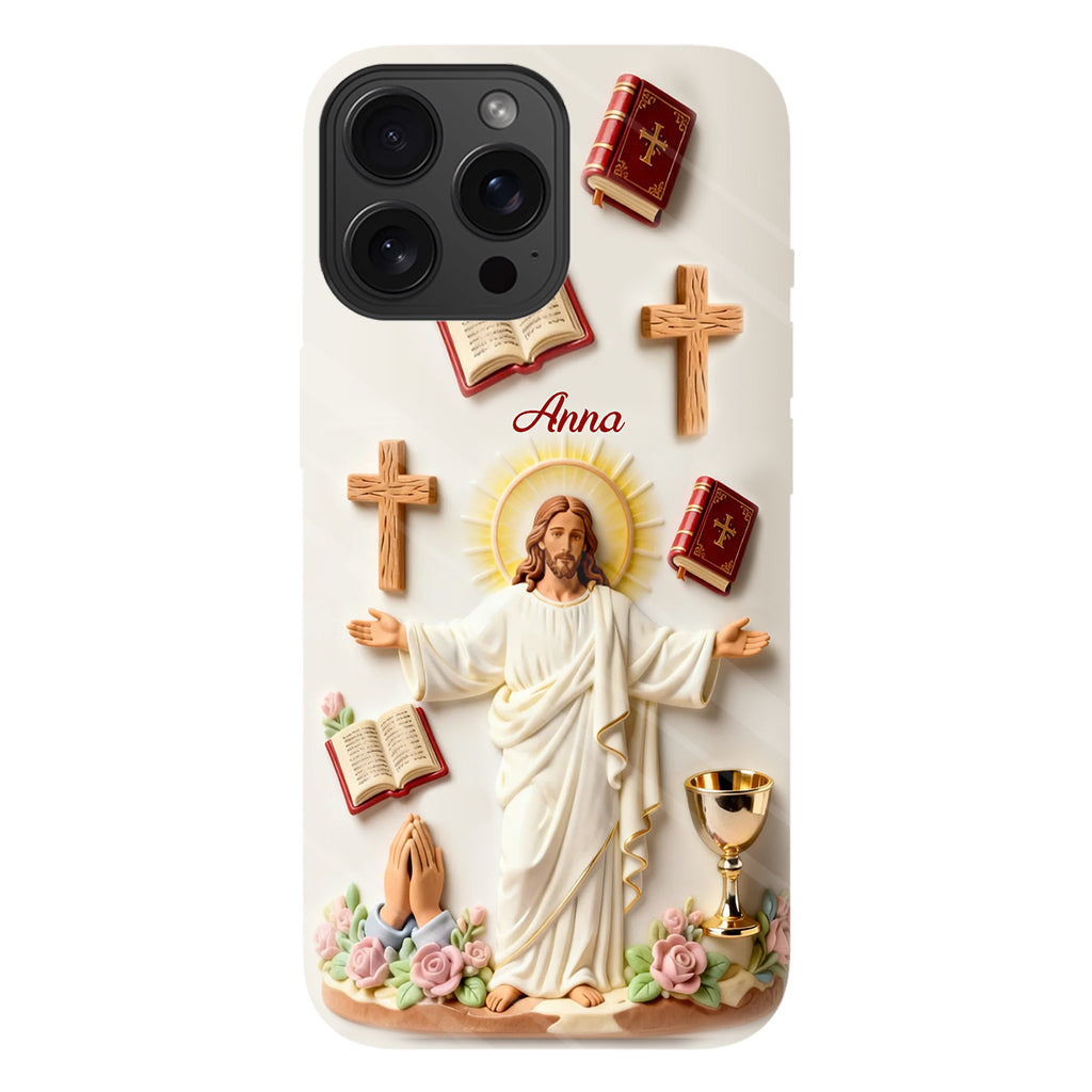 La foi plutôt que la peur - Coque de téléphone personnalisée avec impression chrétienne intégrale