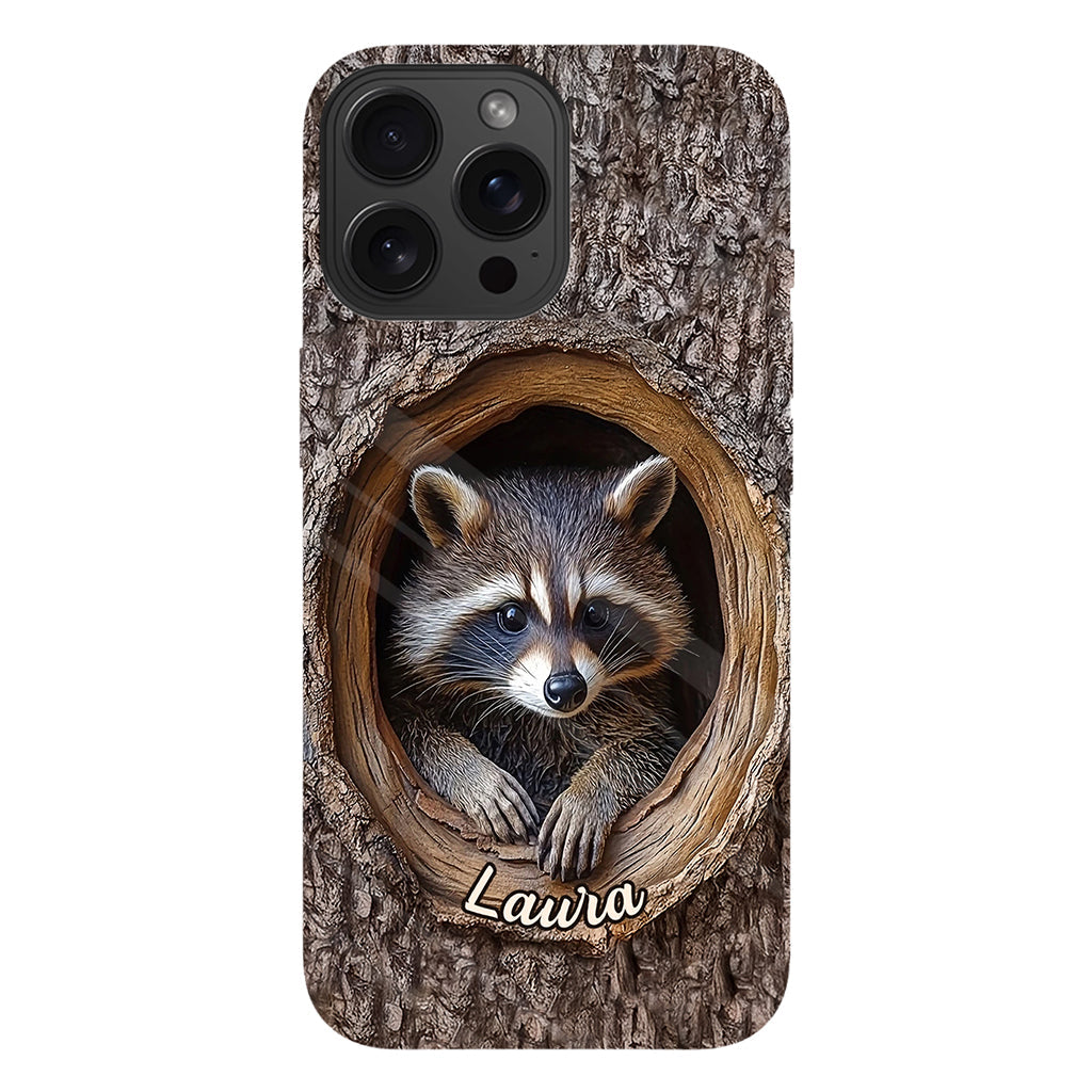 Adorable raton laveur - Coque de téléphone personnalisée avec motif raton laveur intégral