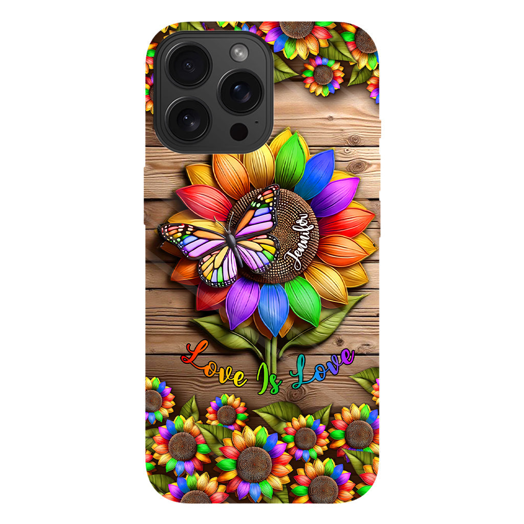 L'amour c'est l'amour - Coque de téléphone personnalisée avec imprimé intégral en soutien à la communauté LGBT