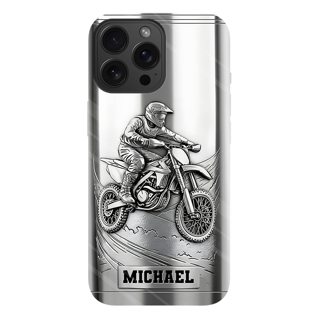 Metalic Dirt Bike/ Motocross - Personalized Dirt Bike Full Print Phone Case