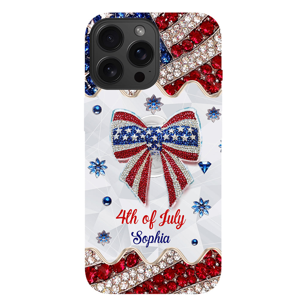 Fête de l'Indépendance - Coque de téléphone et support personnalisés avec impression intégrale pour la fête nationale américaine (4 juillet).