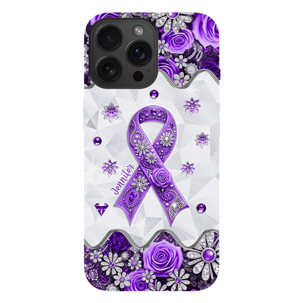 Sensibilisation au cancer - Coque de téléphone personnalisée avec impression intégrale sur la sensibilisation au cancer du pancréas