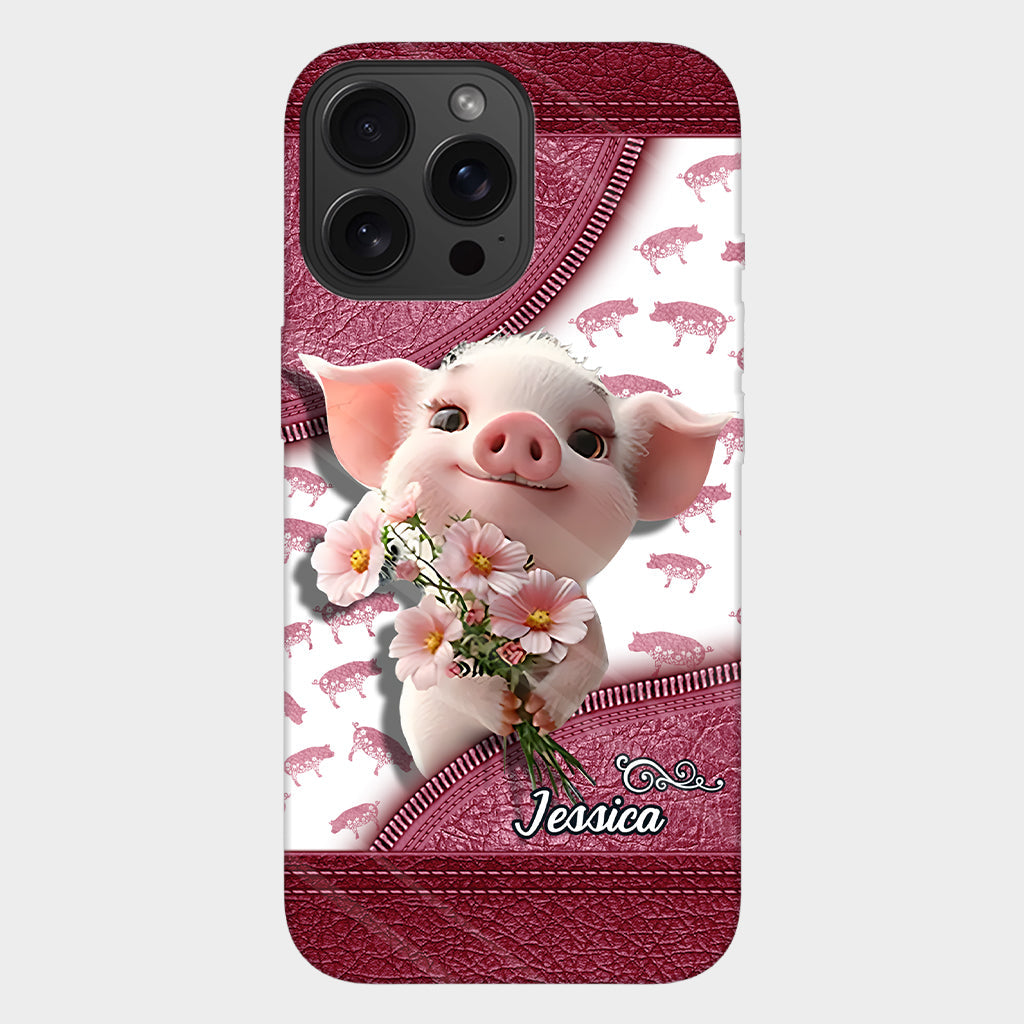 Coque de téléphone personnalisée « Amoureux des cochons » avec impression intégrale