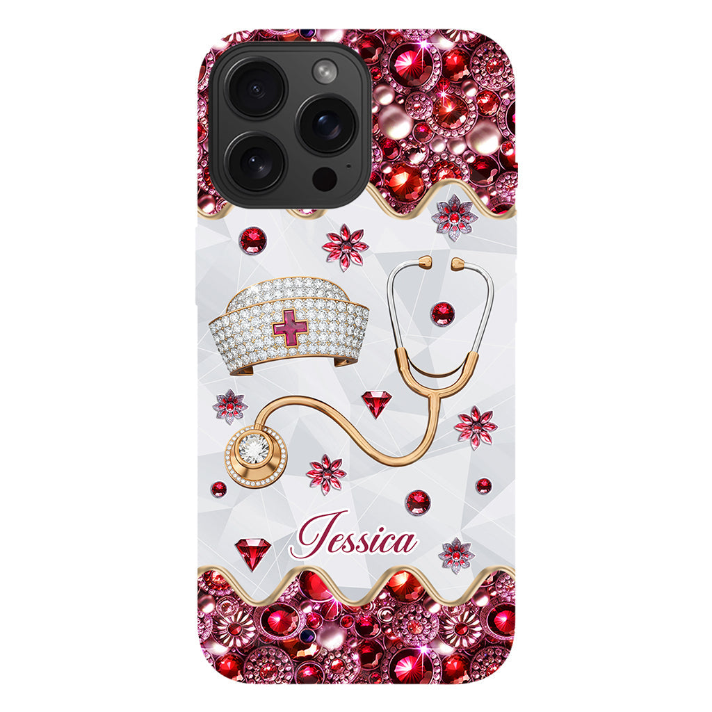 Nurse's Hat & Stethoscope - Personalized Nurse Full Print Phone Case