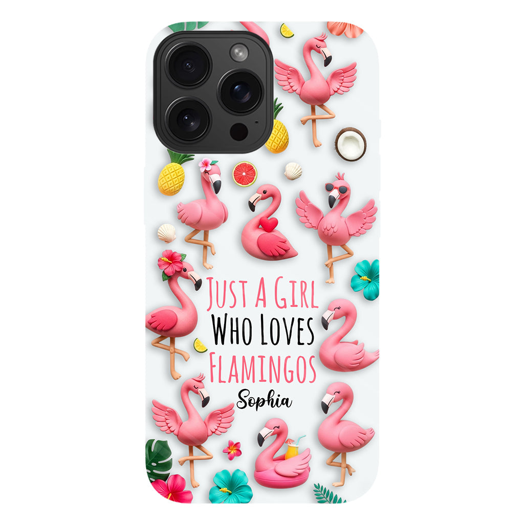 Coque de téléphone personnalisée « Flamants roses » avec motif intégral flamants roses