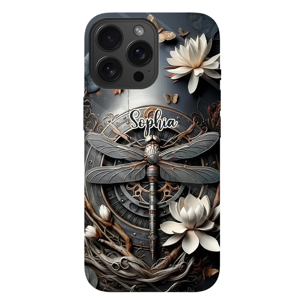 Coque de téléphone personnalisée Libellule noire - Motif libellule intégral