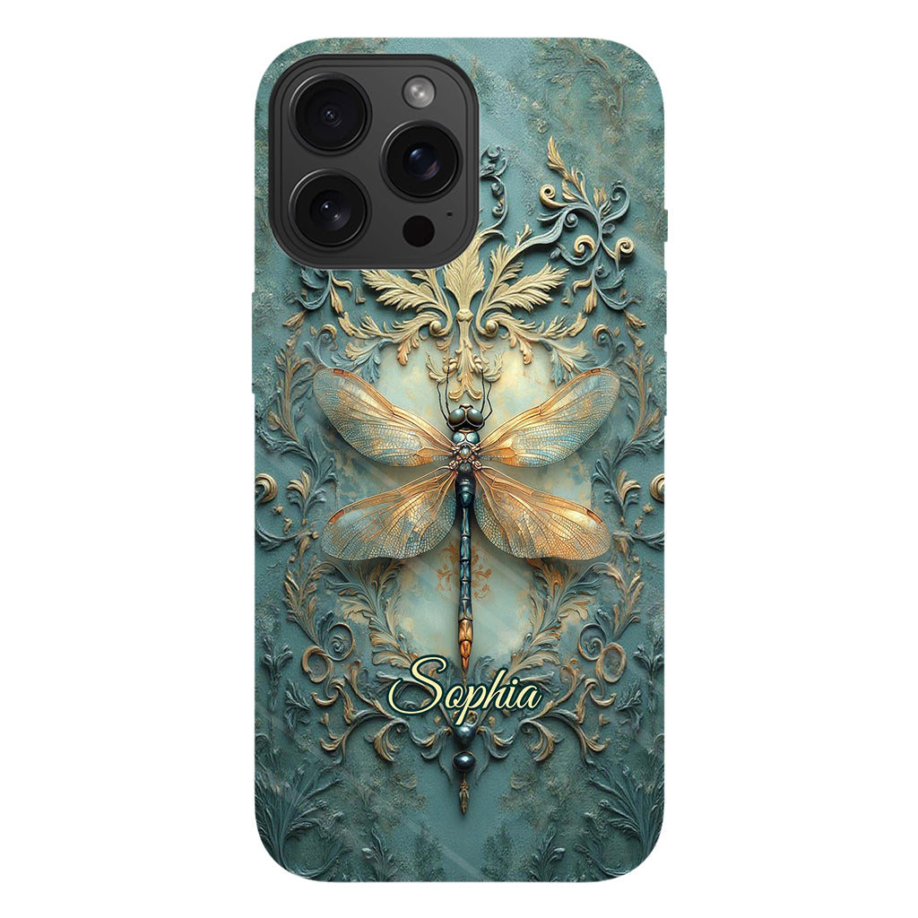Superbe coque de téléphone personnalisée avec motif libellule - Motif libellule intégral