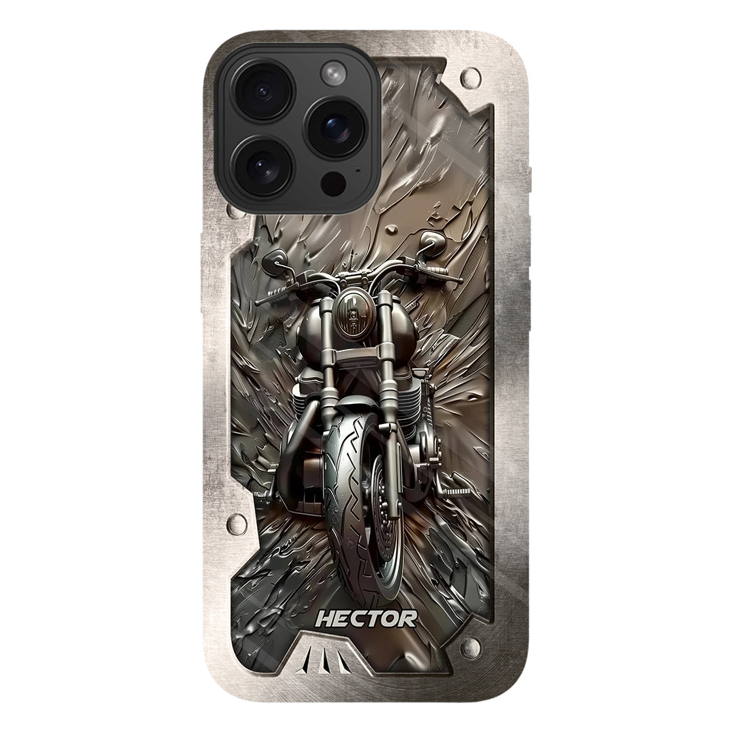 Coque de téléphone personnalisée avec motif motard vintage - Moto vintage